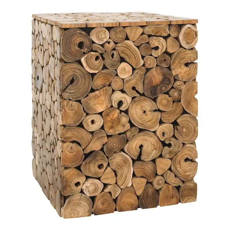 SAFAVIEH Iida Bali Black Stool - Natural - 13 x 13 x 18 - 13Wx13Dx18H