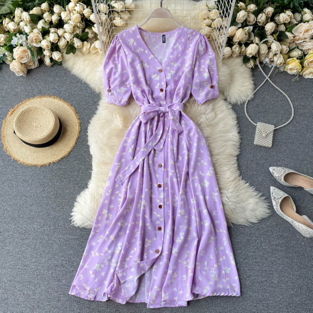 beach Red elegant sexy Dress women Summer Autumn V-neck polka dot midi dress waist split dress vestidos de fiesta clothes - Deanwangkt