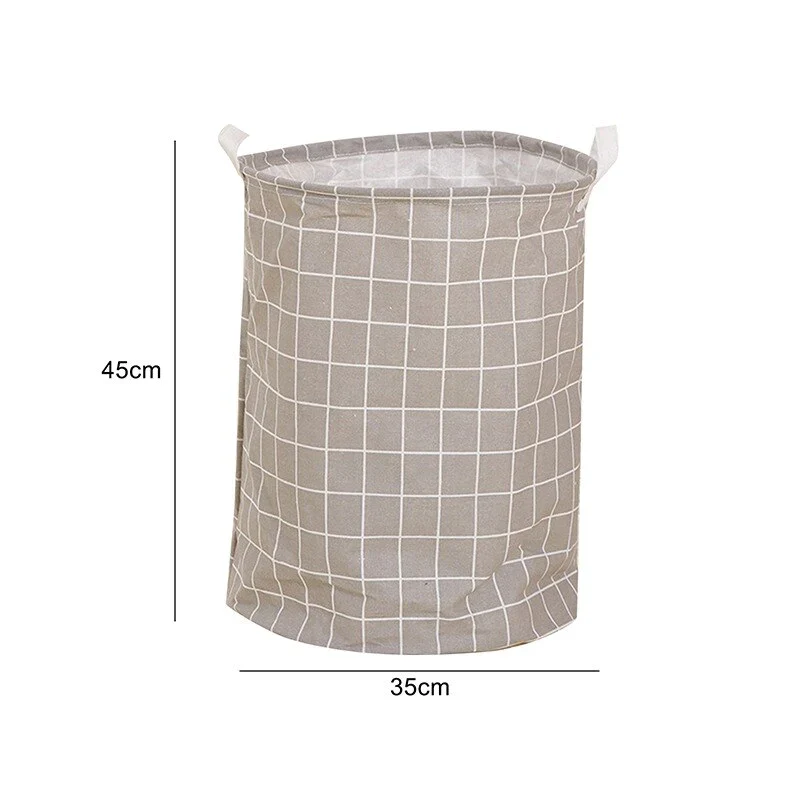 HULIANFU Organizer Canvas Laundry Basket Waterproof Large Capacity Laundry Hamper Dirty Clothes Storage Basket Toy Home Storage Bin 45x35 - Deanwangkt
