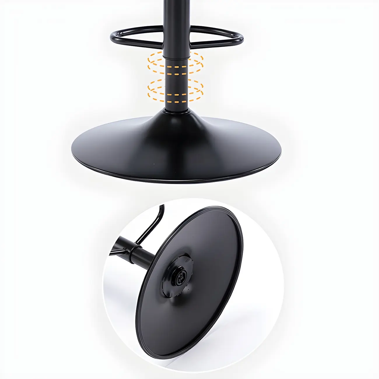 Modern Leather Armrests Swivel Adjustable Bar Stool