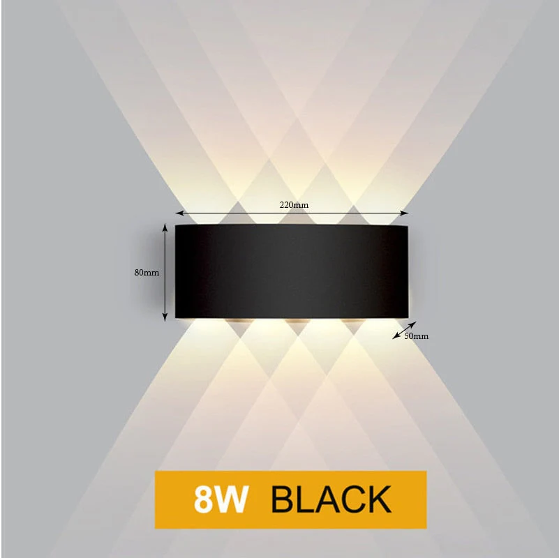 HULIANFU Led Wall Lamp Aluminum Outdoor IP65 Waterproof Up Down Wall Light For Home Stair Bedroom Bedside Bathroom Corridor Lighting - Deanwangkt