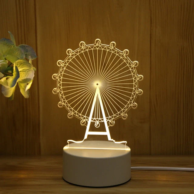 HULIANFU Romantic Love 3D Lamp Heart-shaped Balloon Acrylic LED Night Light Decorative Table Lamp Valentine  Day Sweetheart Wife  Gift - Deanwangkt