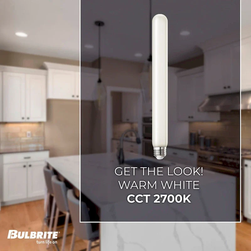 Bulbrite LED Filament Pack of (4) 5 Watt Dimmable 11 Inch T9 Light Bulb with Frost Glass Finish and Medium (E26) Base