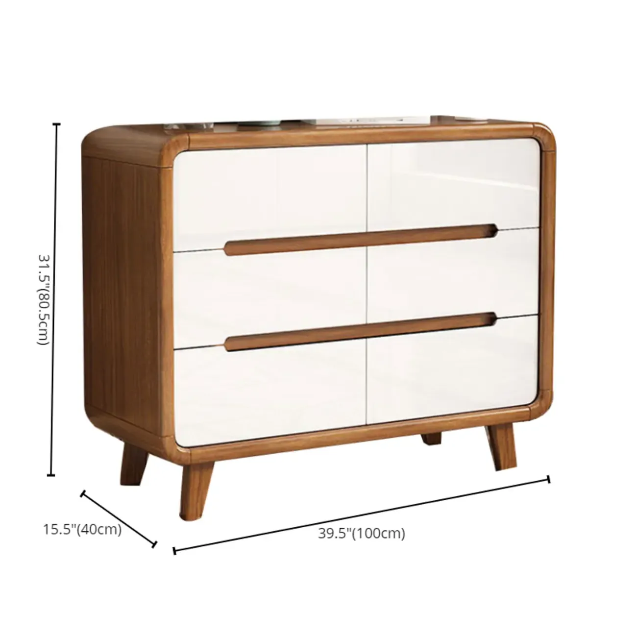 Elegant Large Brown White Wood Bedroom Chests with 9 Drawer