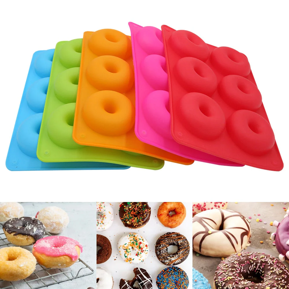 HULIANFU Silicone Donut Mold Baking Pan Non-Stick Baking Pastry Chocolate Cake Dessert DIY Decoration Tools Bagels Muffins Donuts Maker - Deanwangkt