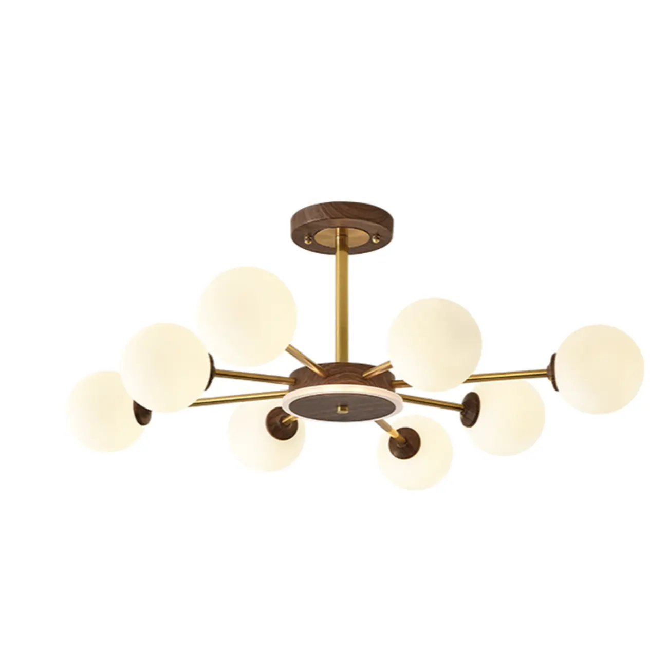 Gold Linear Glass Orb Modern Chandelier Light