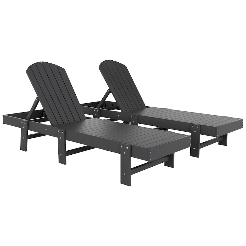 Polytrends Altura Armless Poly Eco-Friendly All Weather Reclining Chaise Lounge (Set of 2)