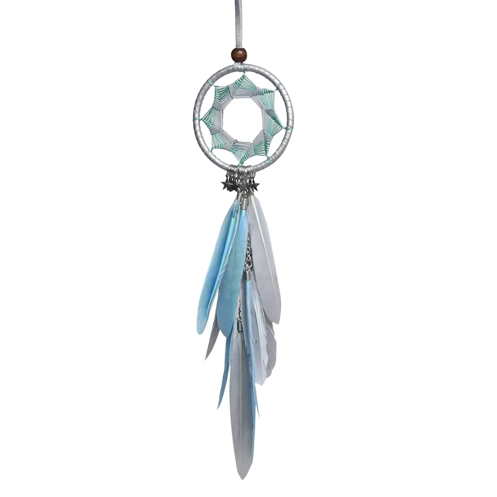 HULIANFU New Indian Style Dreamcatcher Moon Handmade Wind Chimes Wall Ornament Girls Room Decoration Feather Dream Catcher - Deanwangkt