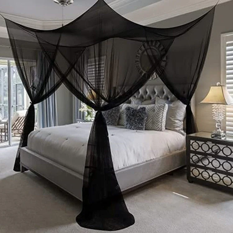 HULIANFU Sexy Mosquito Net Palace Four Door King/Queen Double Size Home Single  Bed Prevent Insect Outdoor Square Grace White Canopy Net - Deanwangkt