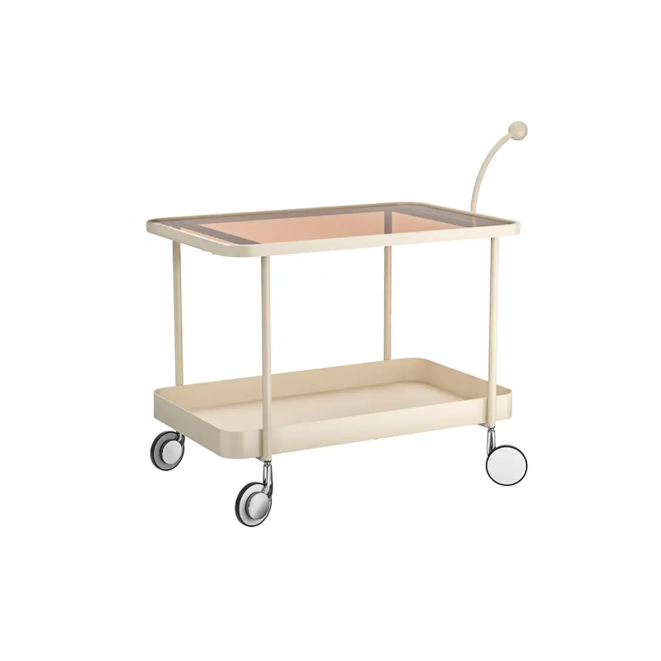 Rectangular Tall Rotating Modern Glass Metal Side Table