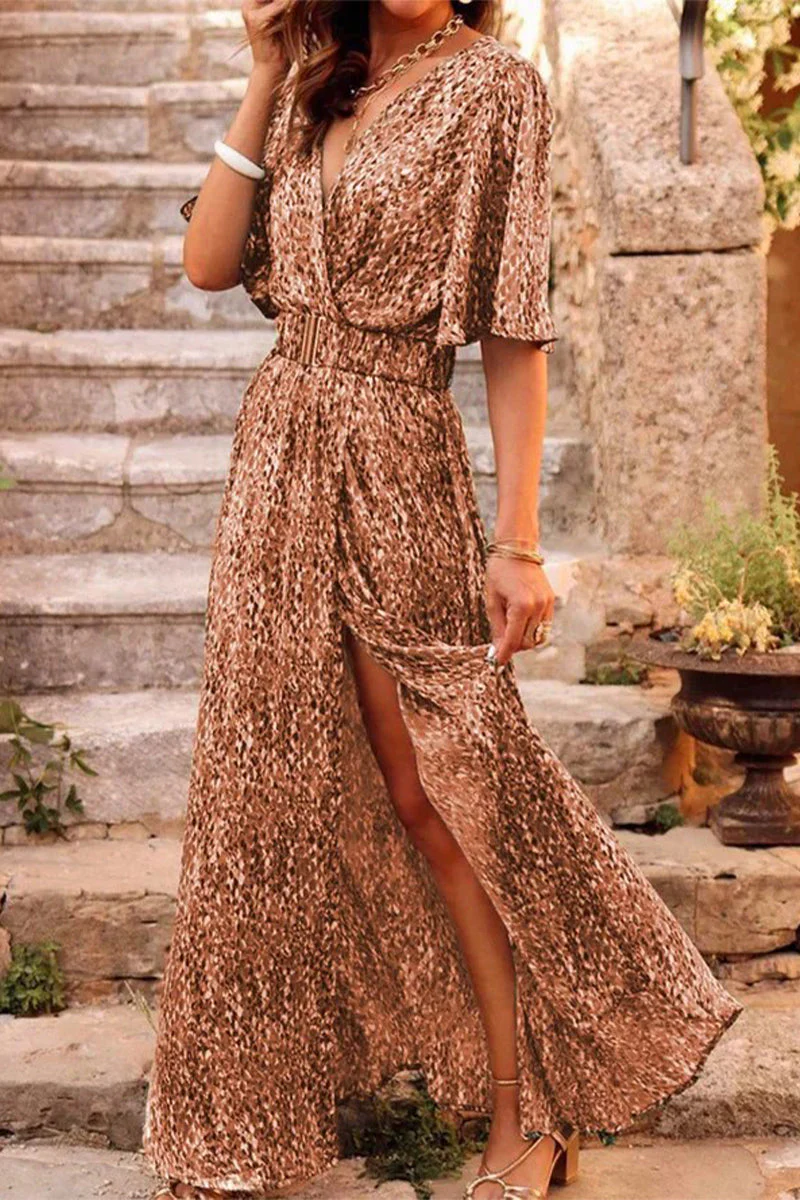 hulianfu Bohemian College Floral Patchwork With Belt V Neck Waist Skirt Dresses(5 Colors) - Deanwangkt
