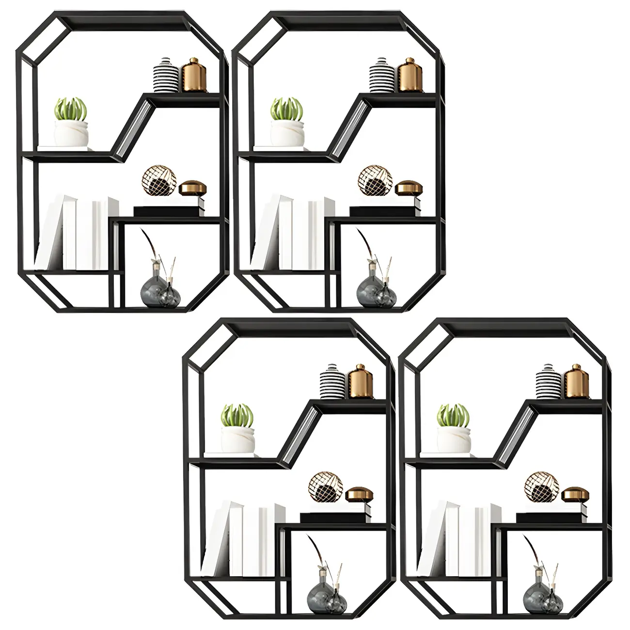 Simple Metal Black Wall-Mounted Wine Bottle Rack