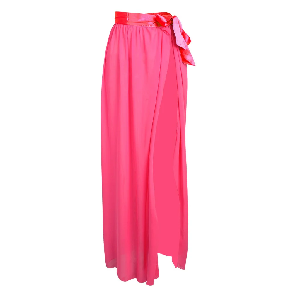 New Cover Up Skirt Swimsuit Chiffon Split Beach Skirt Swimwear Women Bandage Print Beachwear Summer - Deanwangkt