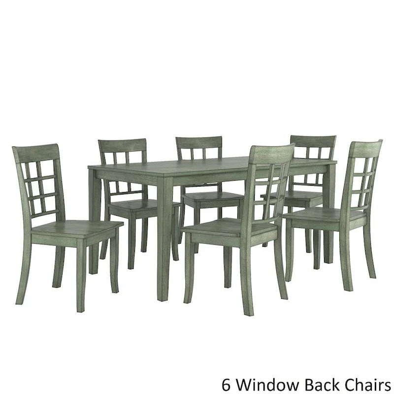 Wilmington II 60-Inch Rectangular Antique Sage Green Dining Set by iNSPIRE Q Classic