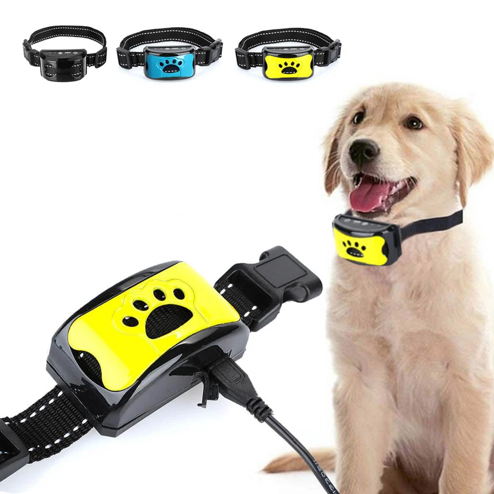 HULIANFU Pet Dog Anti-Barking Automatic Collar Dog Training Collar USB Electric Ultrasonic Dog Stop Barking Vibration Anti Bark Collar - Deanwangkt