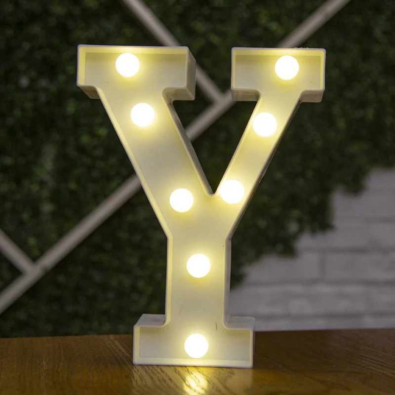 HULIANFU Luxury Alphabet Letter LED Lights Luminous Number Lamp  Battery Night Light for Home Wedding Birthday Christmas Party Decoration - Deanwangkt