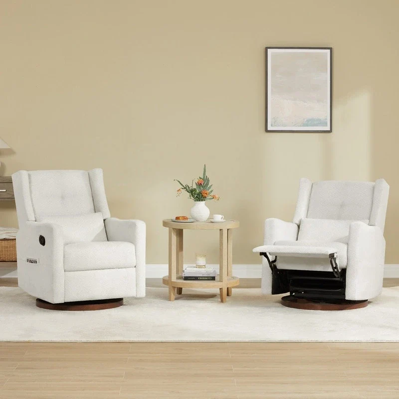 Lincoln Manual Swivel Glider Recliner with Lumbar Pillow