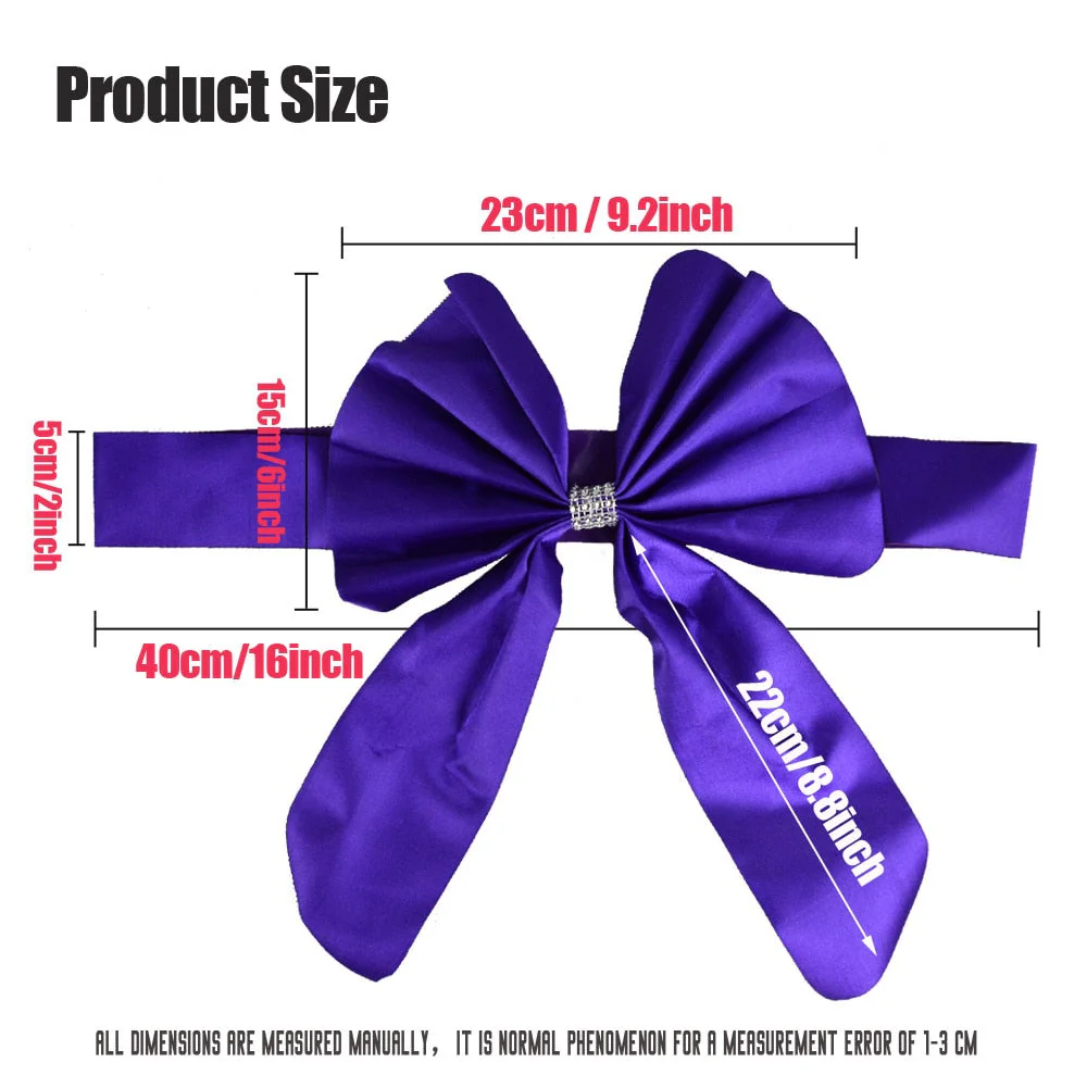 HULIANFU Wedding Ceremony Decor 10 Pieces Red Blue Already Bow Tie Hotel Banquet Chair Sash Band Conference Event Birthday Party Favor - Deanwangkt