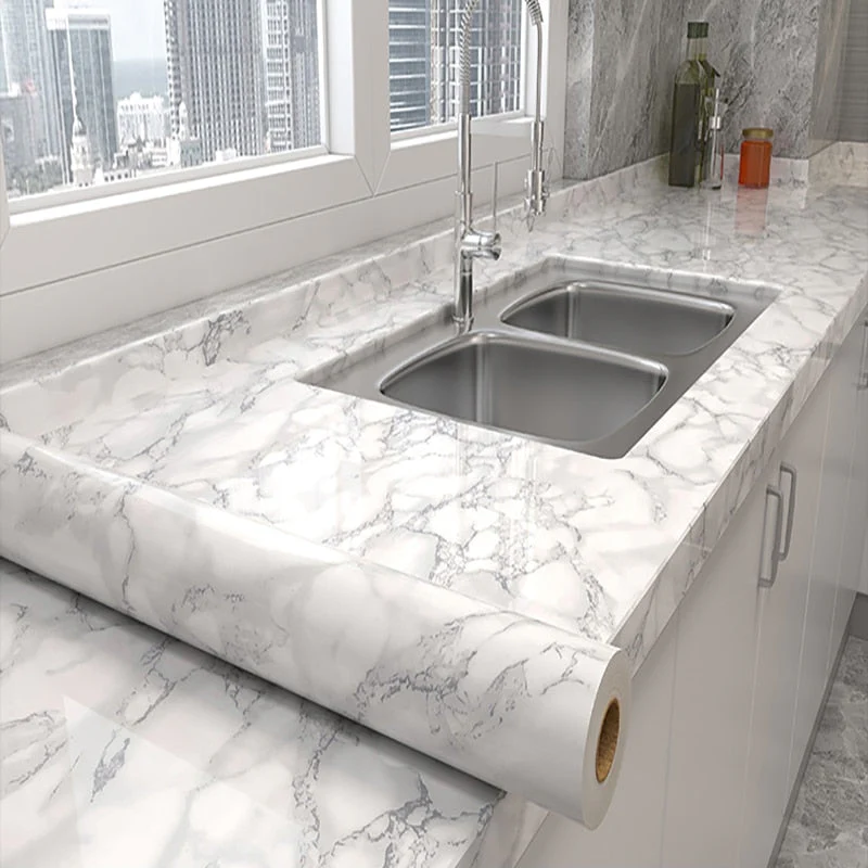 HULIANFU 2026  Kitchen Oil-proof Transparent Film Thick Self Adhesive Waterproof Countertop Furniture Marble Wallpaper Bathroom Decor Stickers - Deanwangkt