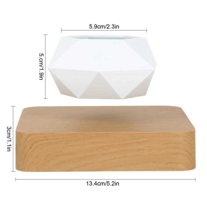 HULIANFU Magnetic suspension flower pot Levitating Air Bonsai Pot plant pot succulent pot patio decoration Desktop Flower/Green Plant - Deanwangkt