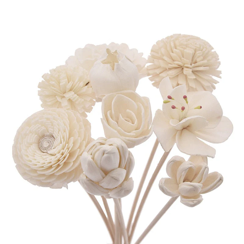 HULIANFU Primary Color Flower Shape No Fire Aromatherapy Rattan For Reed Diffuser Replacement Sticks Home Bathroom Decoration - Deanwangkt
