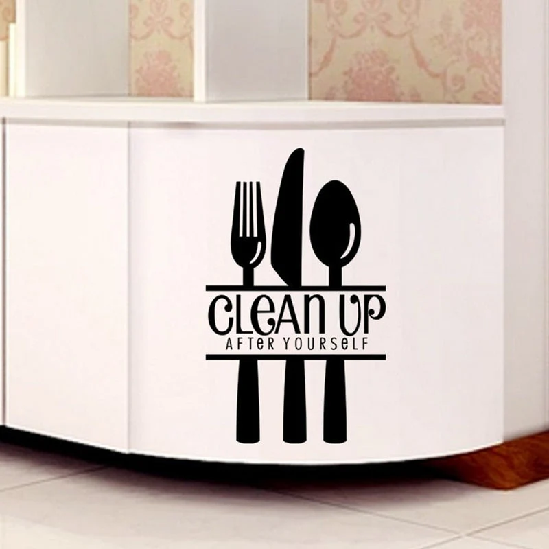 HULIANFU Kitchen Wall Stickers Vinyl Wall Decals for Kitchen English Quote Home Decor Art Decorative Stickers PVC Dining Room For Bar PVC - Deanwangkt
