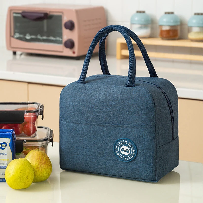 HULIANFU Portable Lunch Bag Lunch Box Thermal Insulated Canvas Tote Pouch Kids School Bento Portable Dinner Container Picnic Food Storage - Deanwangkt