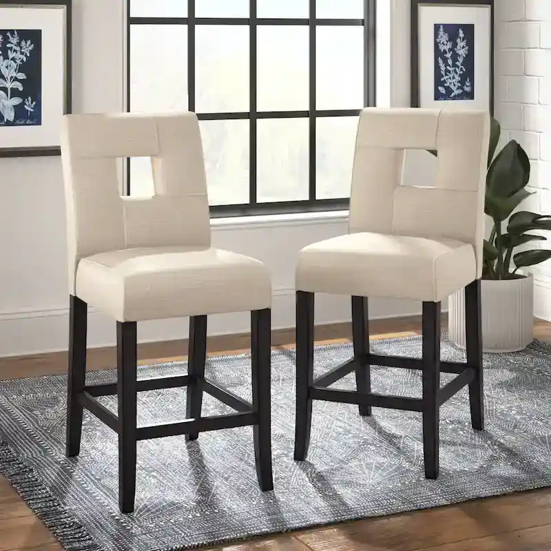 Brda Keyhole Counter Height High Back Stools (Set of 2) - Stool