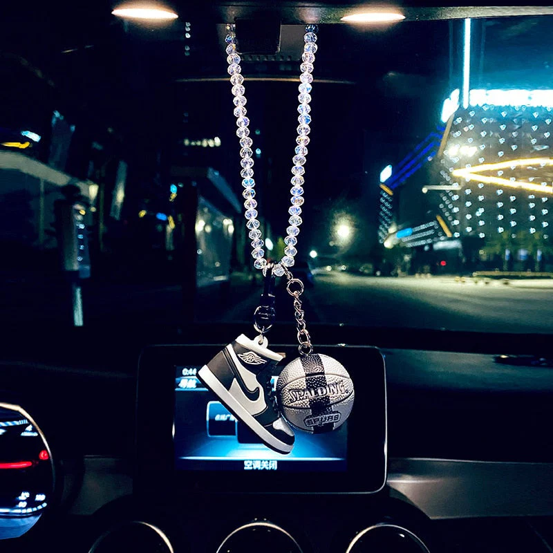 HULIANFU The new creative car pendant male high-end fashion brand basketball shoes crystal car pendant car decor - Deanwangkt