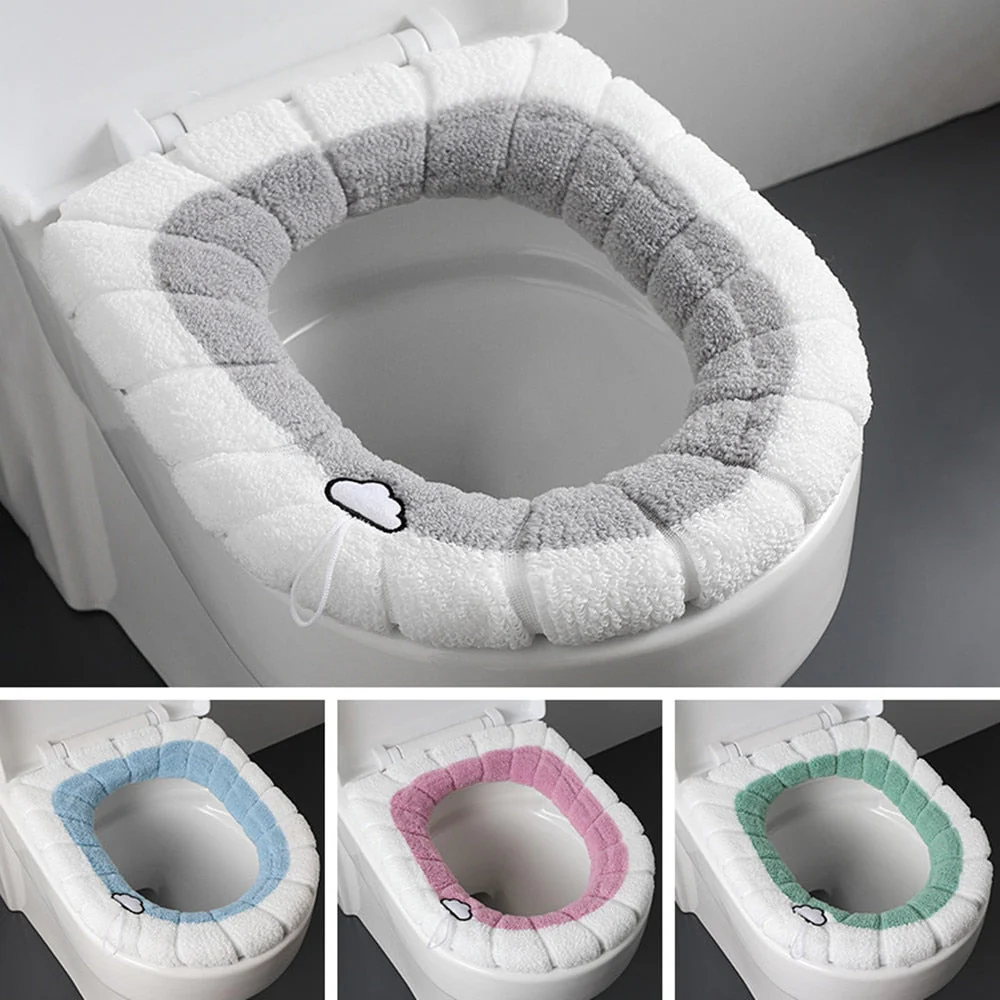 HULIANFU Universal Four Seasons Thickened Househol Soft Mat Autumn Winter Toilet Cover Toilet Seat Cushion Thick Plush Warm Pads - Deanwangkt