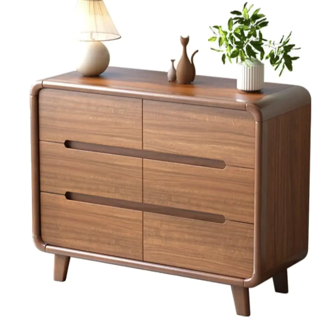 Elegant Large Brown White Wood Bedroom Chests with 9 Drawer