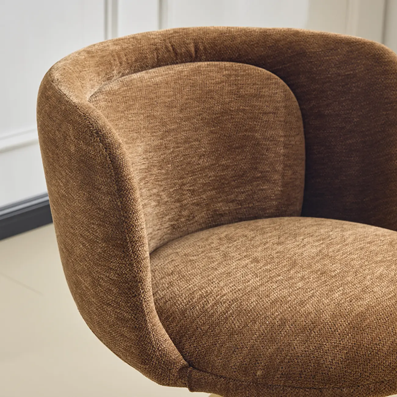 Modern Low Back Fabric Swivel Dining Chairs Set of 2