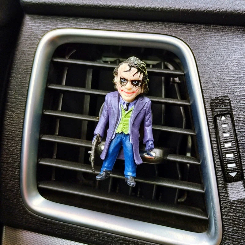 HULIANFU Upside Down Joker Model Car Rearview Mirror Pendant The Joker Doll Car Accessories Interior Aroma Ornament Auto Air Vent Clip - Deanwangkt
