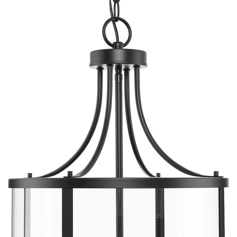 Gilliam Collection Four-Light Matte Black New Traditional Hall & Foyer - 15 in x 15 in x 30.62 in