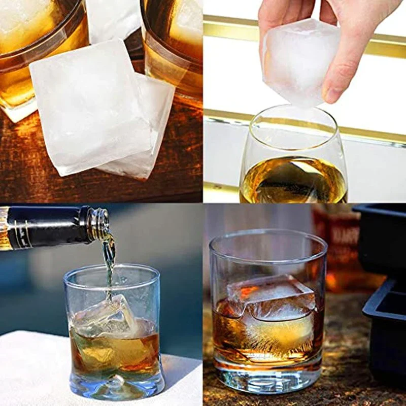 HULIANFU Perfect Ice Cube Silicone Cube Maker Form  Cake Pudding Chocolate Molds Easy to Remove Ice Trays Fade Resistant - Deanwangkt