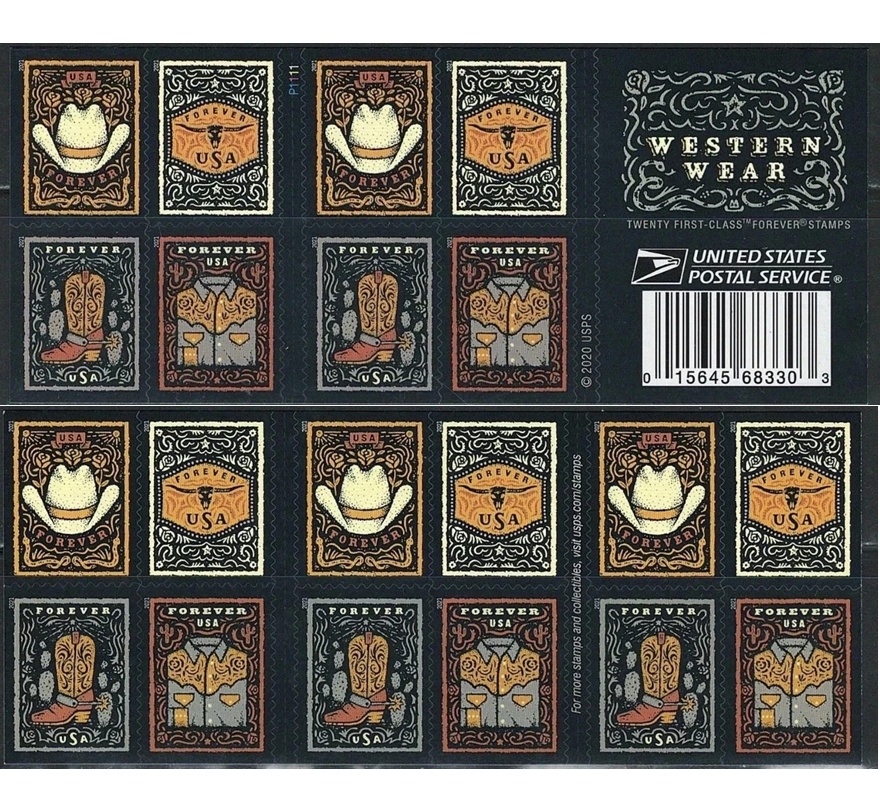 Western Wear 2021, (Book of 20) - TWENTYSTAMPS