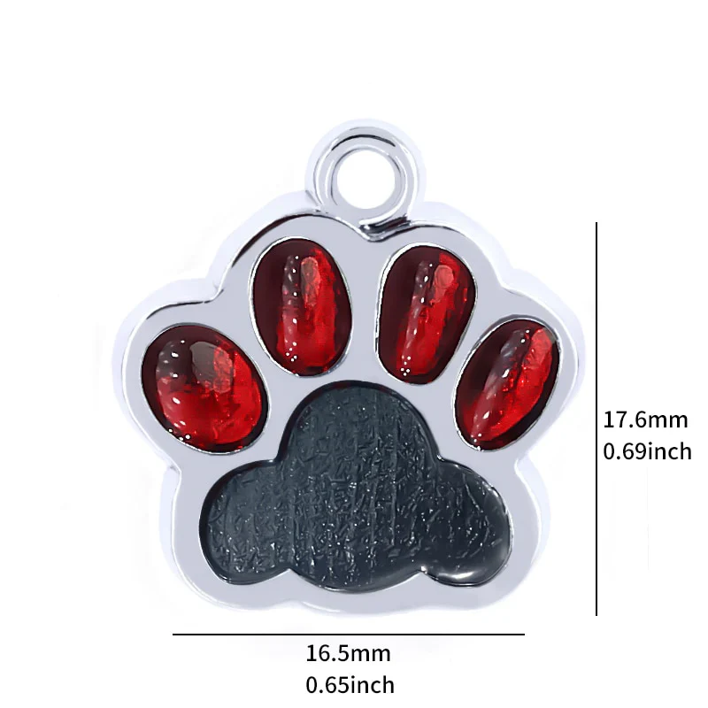 HULIANFU Personalized Dog Cat Tags Engraved Cat Dog Puppy Pet ID Name Collar Tag Pendant Pet Accessories Paw Glitter Pendant - Deanwangkt