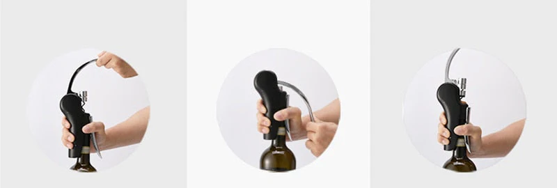 HULIANFU Premium Zinc Alloy Wine Bottle Opener Handle Pressure Red Wine Opener Lever Corkscrew for Wine Kitchen Bar Tools - Deanwangkt