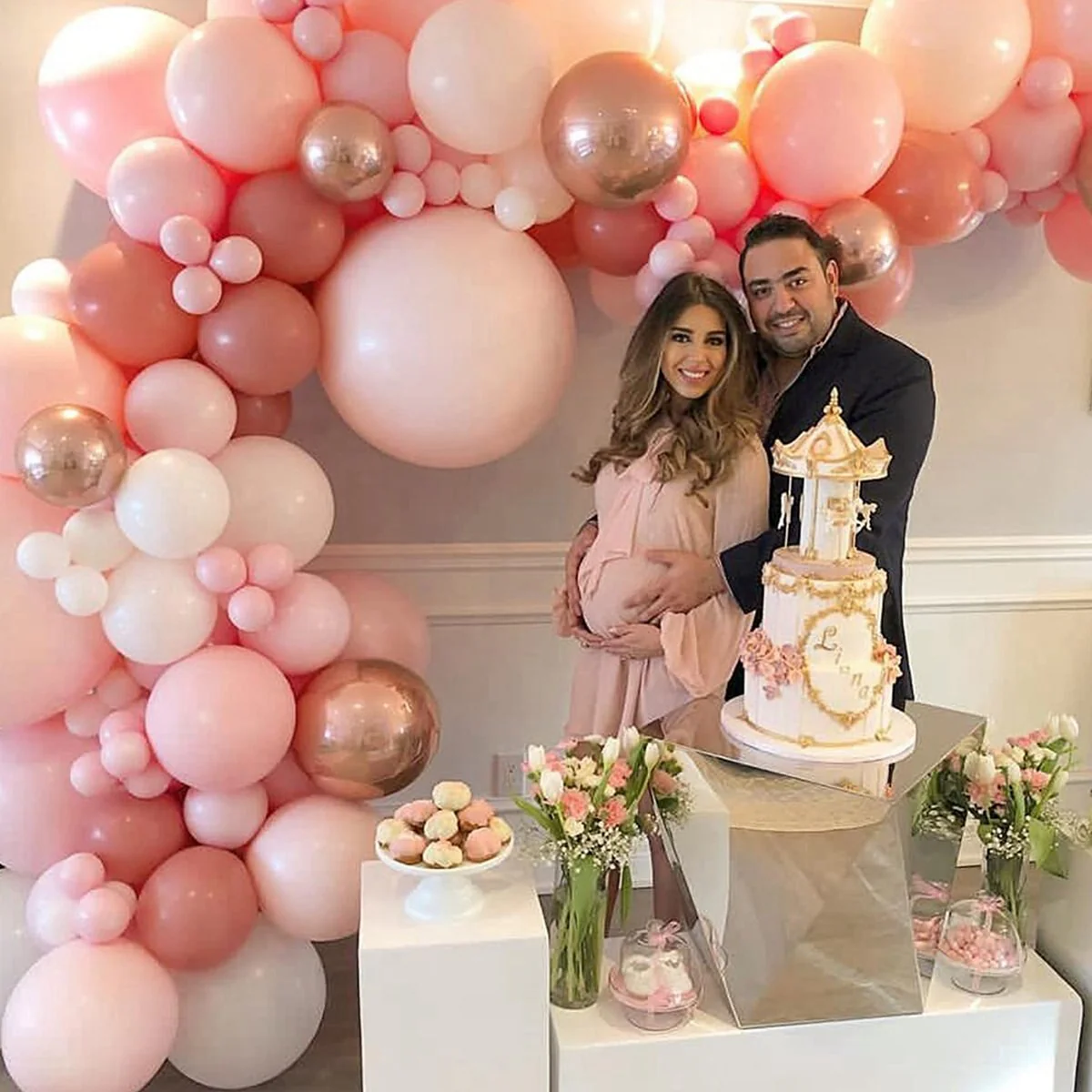 HULIANFU Macaron Pink Balloon Garland Arch Kit Wedding Birthday Party Decoration Kids Globos Rose Gold Confetti Latex Ballon Baby Shower - Deanwangkt