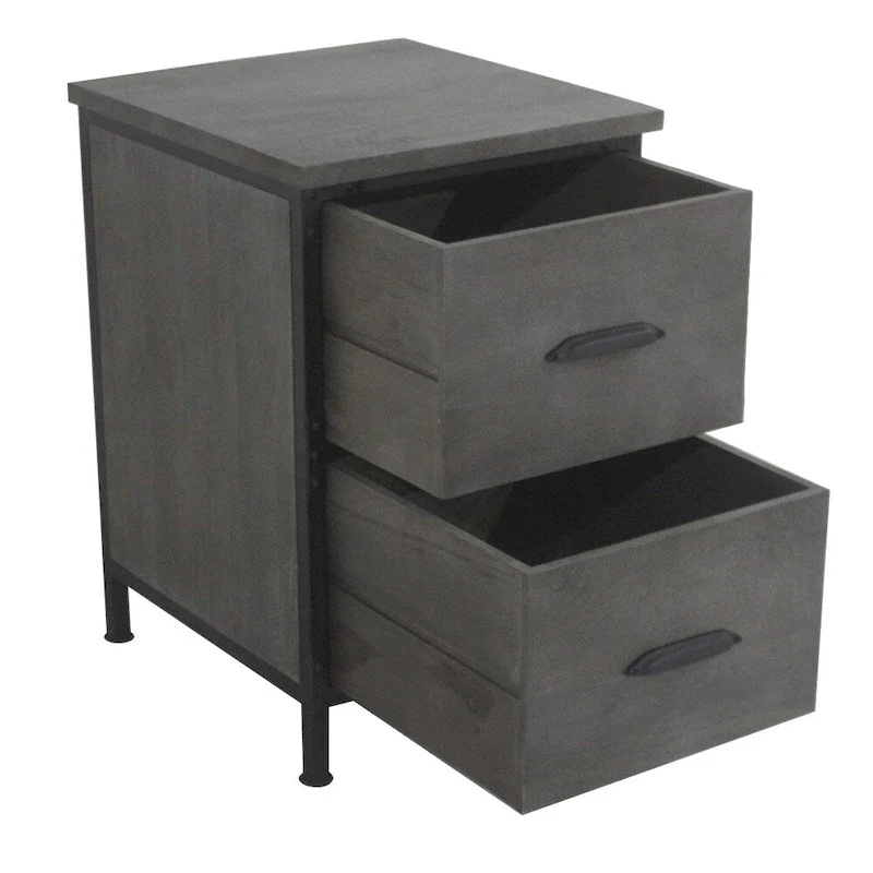Lafayette rustic 2 drawer filing cabinet in Rowan Gray finish