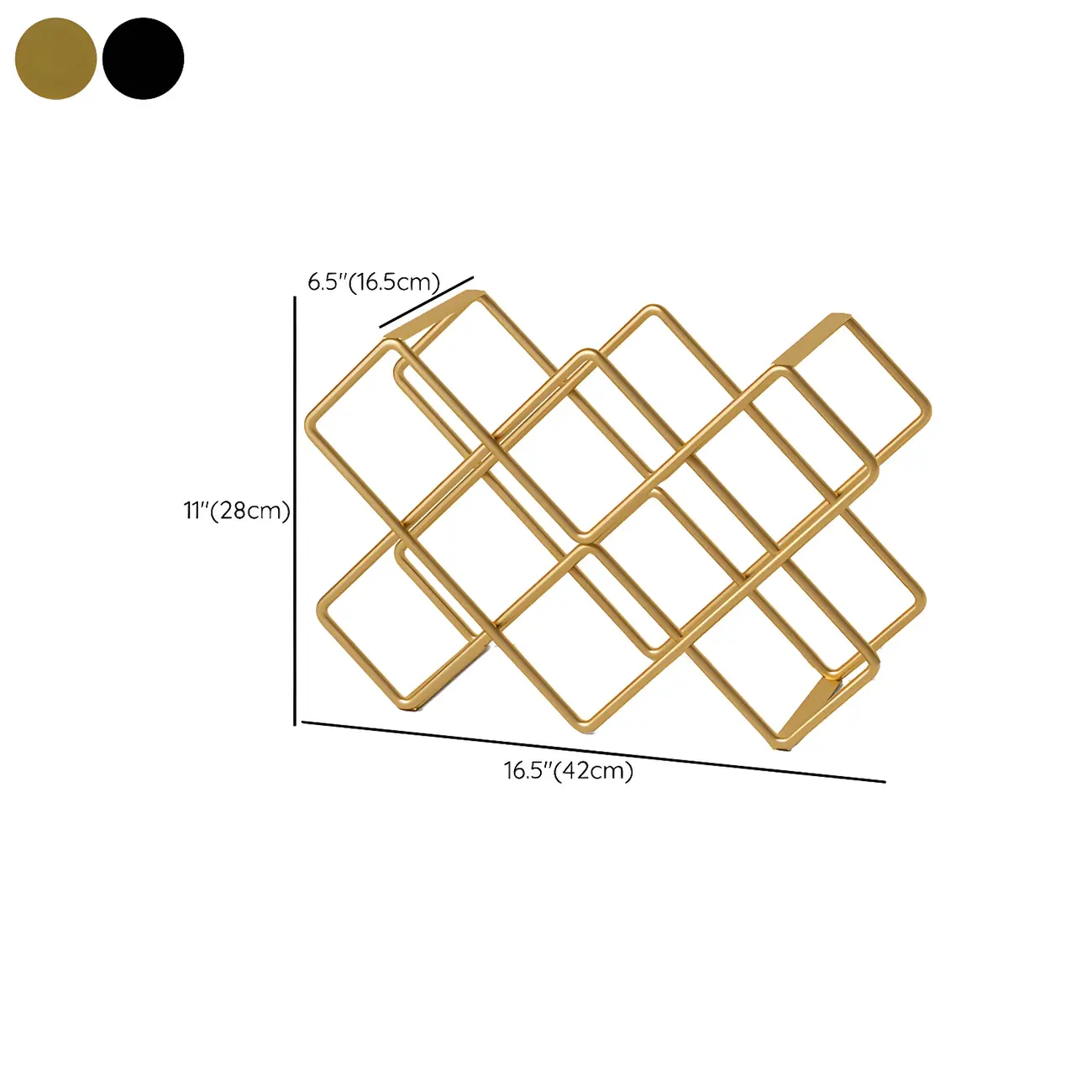 Tabletop Gold Metal Stackable Wine Bottle Rack