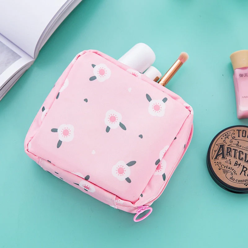 HULIANFU Waterproof Tampon Storage Bag Cute Sanitary Pad Pouches Portable Makeup Lipstick Key Earphone Data Cables Organizer Home Storage - Deanwangkt