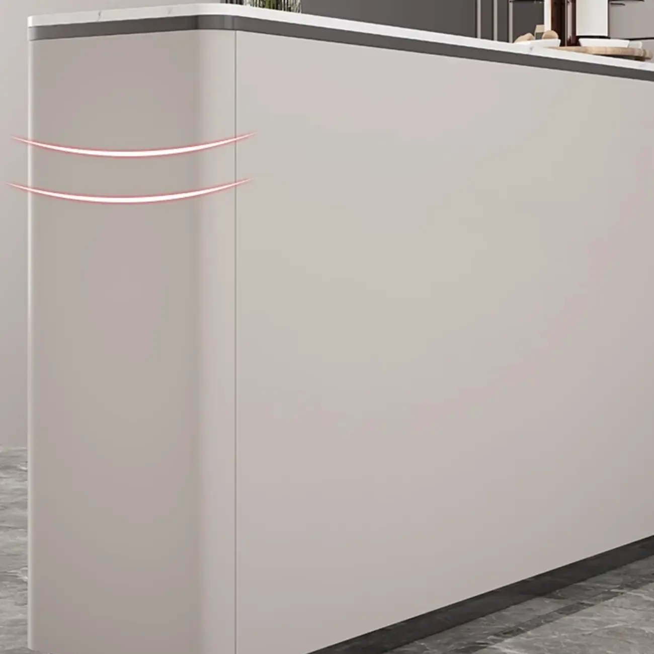 Modern Grey Sideboard with Sintered Stone Top