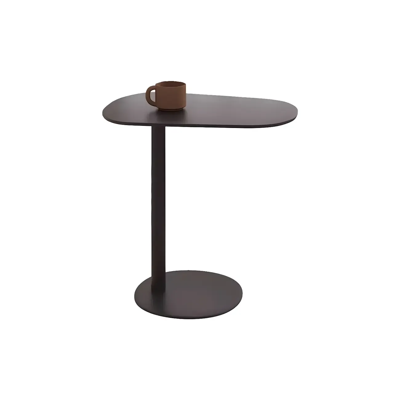 Modern Oval Metal C-Shaped End Table Black