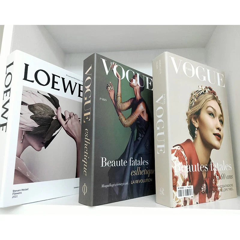 HULIANFU Ins Fashion Fake Books for Decoration Home Decor Coffee Table Book Simulation Prop Book Model Hotel Room Unopenable Box Book - Deanwangkt