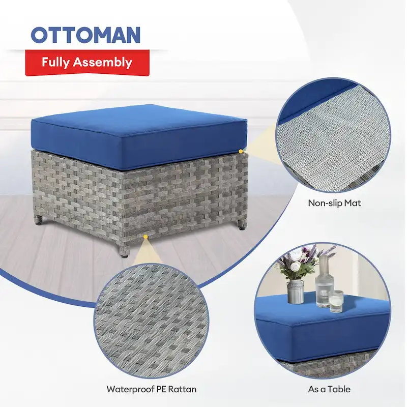 XIZZI 9-piece Patio Furniture Sectional Set with Swivel Rocking Chairs