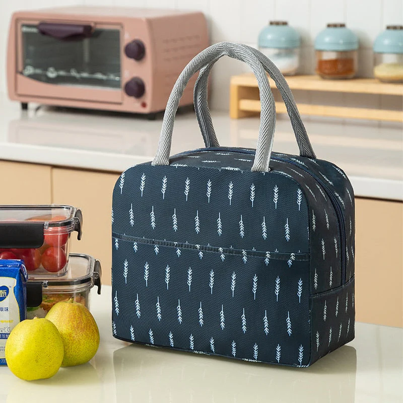 HULIANFU Portable Lunch Bag Lunch Box Thermal Insulated Canvas Tote Pouch Kids School Bento Portable Dinner Container Picnic Food Storage - Deanwangkt