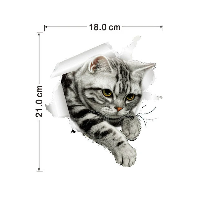 HULIANFU 2026  3D Lovely Pet Self-adhesive Wallpaper Children Living Room Bathroom Toilet Decals Mural Tattoo - Deanwangkt