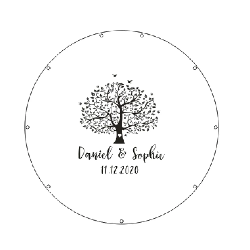 HULIANFU Personalized Acrylic round wedding guest book alternative,Acrylic drop top,Circle wood wedding guest book,wedding name sign, - Deanwangkt