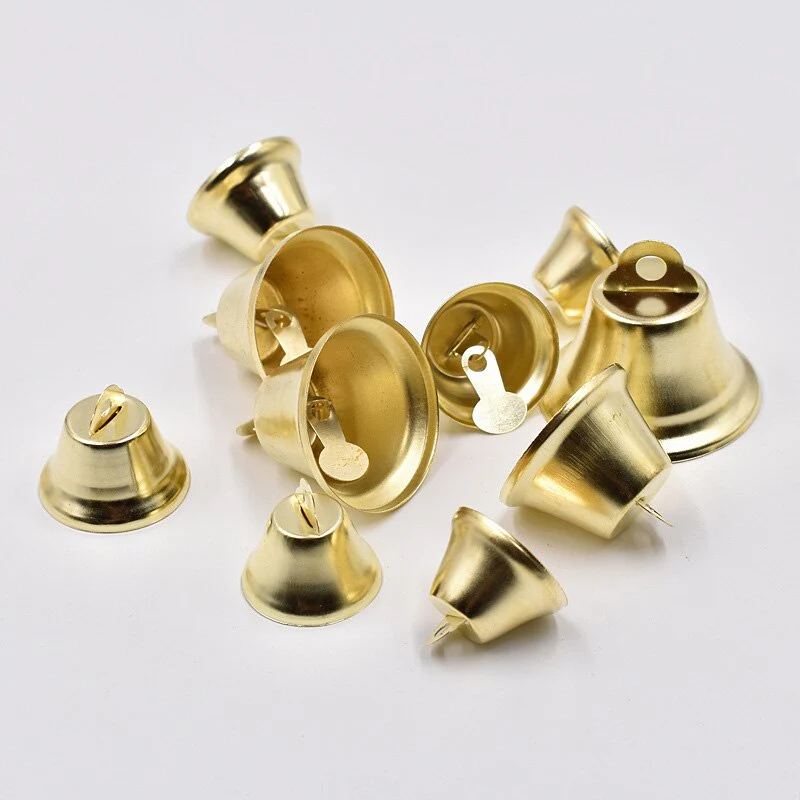 HULIANFU  50Pcs Gold Metal Bells Christmas Jingle Bell Ornaments Xmas Tree Decoration DIY Handmade Crafts Wedding Christmas Decor - Deanwangkt